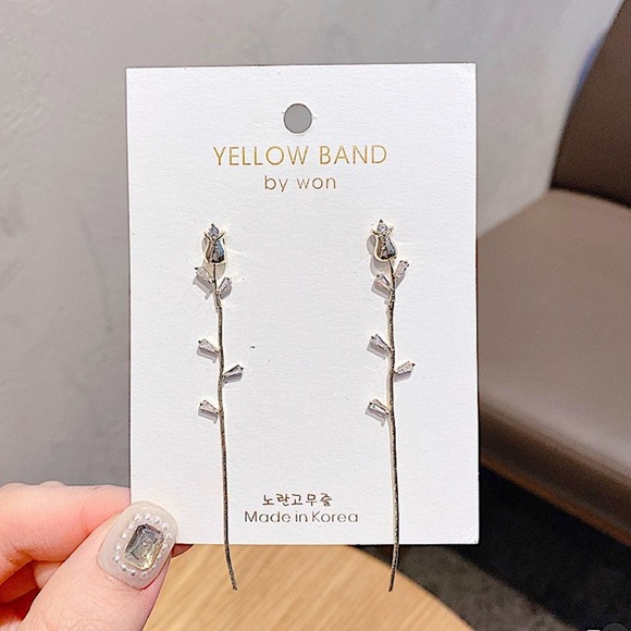 Rose Gold Plated Zircon Earrings - Picture 3 of 7